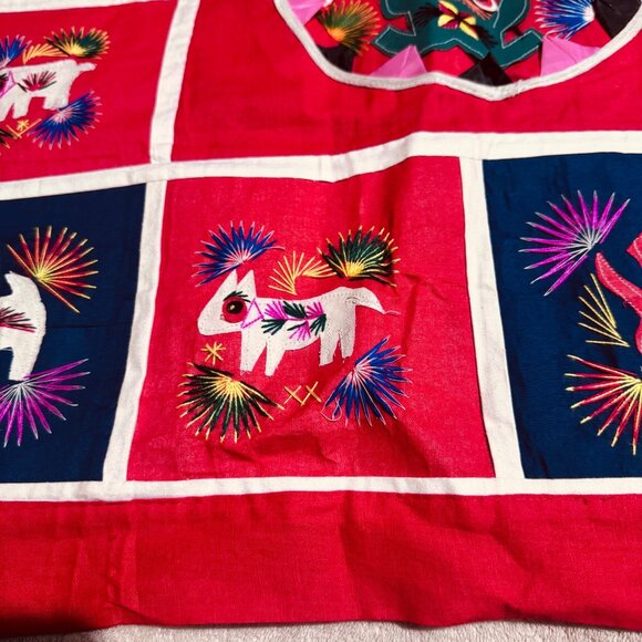 Vtg Bai Jia Bei Chinese Quilt Tapestry One Hundred Families Double Sided Hanging - Picture 3 of 11